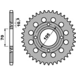 Couronne PBR acier standard - 530 278 36 C45 | Oxmoto