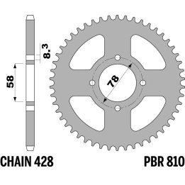 Couronne PBR Acier Standard - 428 810 49 F | Oxmoto