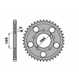 Couronne PBR acier standard - 525 4557 48 C45 | Oxmoto