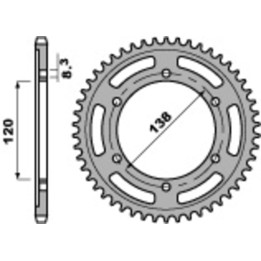 Couronne PBR acier standard - 525 253 40 C45 | Oxmoto