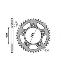 Couronne PBR alu renforcé - 520 4444 46 LD | Oxmoto