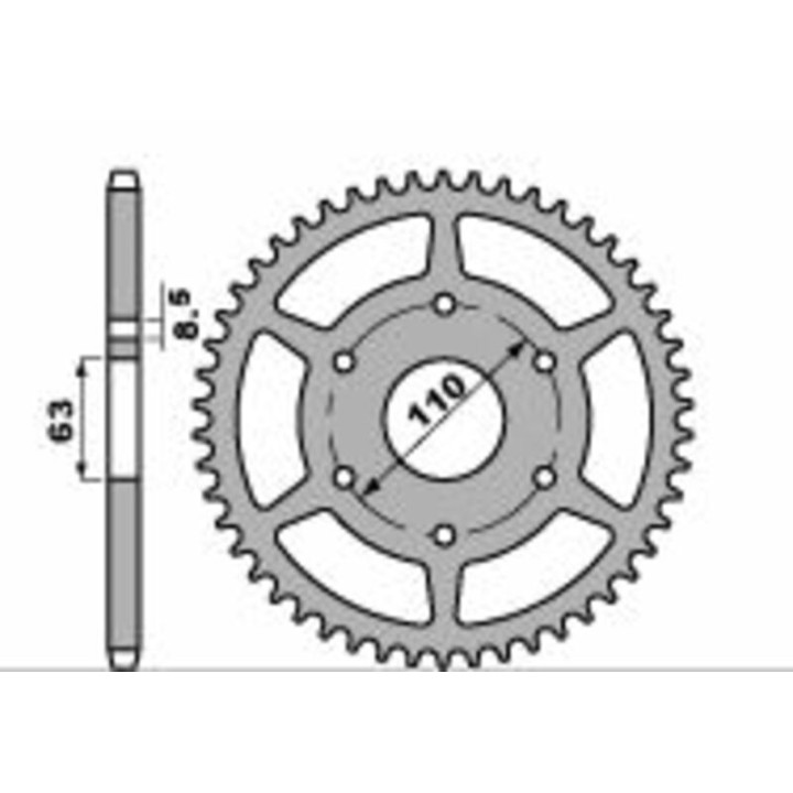 Couronne PBR alu renforcé - 520 4675 47 LD | Oxmoto