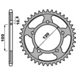 Couronne PBR alu renforcé - 525 4447 43 LD | Oxmoto
