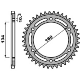 Couronne PBR acier standard - 520 4400 42 C45 | Oxmoto