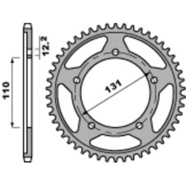 Couronne PBR acier standard - 525 4585 44 C45 | Oxmoto