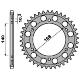 Couronne PBR acier standard - 525 4613 42 C45 | Oxmoto
