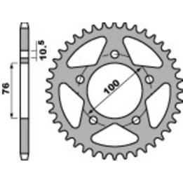 Couronne PBR alu renforcé - 520 1031 43 LD | Oxmoto