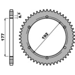 Couronne PBR acier standard - 520 223 53 C45 | Oxmoto
