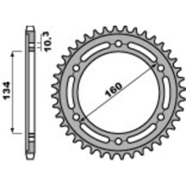 Couronne PBR alu renforcé - 520 4400 44 LD | Oxmoto