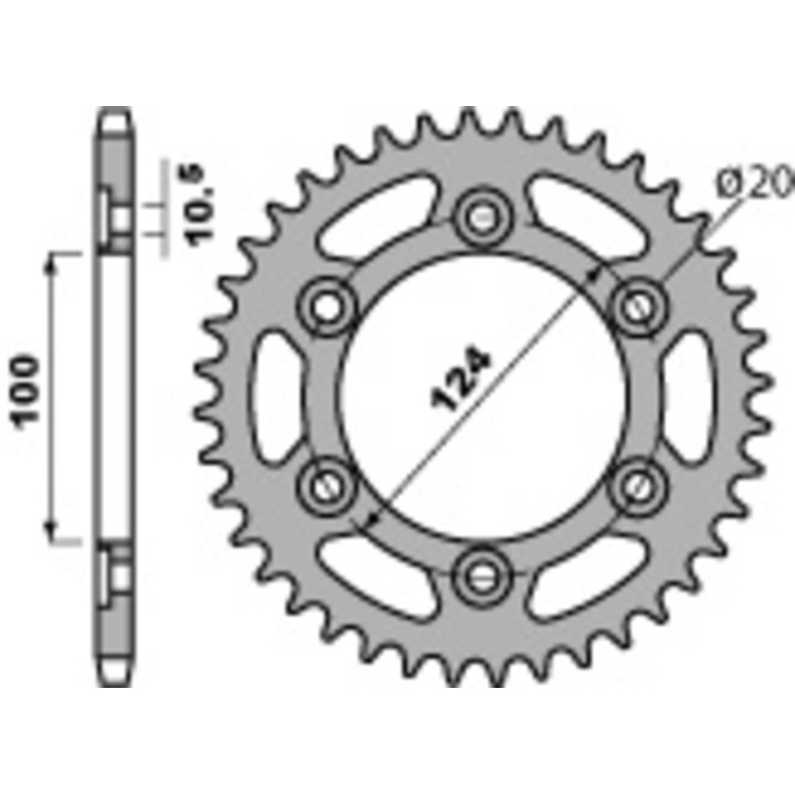 Couronne PBR acier standard - 520 1027 40 C45 | Oxmoto