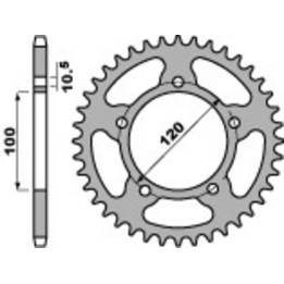 Couronne PBR alu renforcé - 520 4396 44 LD | Oxmoto