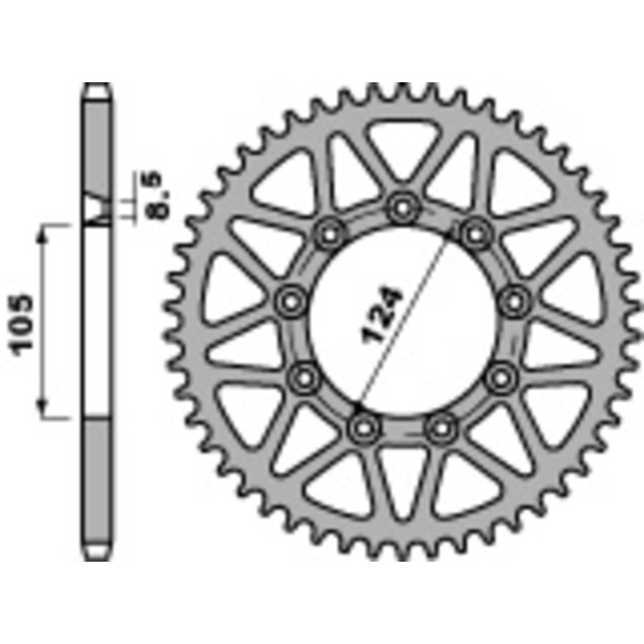 Couronne PBR acier standard - 520 3505 52 C45 | Oxmoto