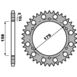 Couronne PBR acier standard - 525 4427 45 C45 | Oxmoto