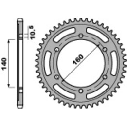 Couronne PBR acier standard - 530 502 47 C45 | Oxmoto