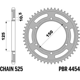 Couronne PBR Acier Renforcé - 525 4454 42 C45T | Oxmoto