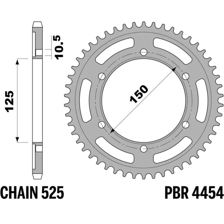 Couronne PBR Acier Renforcé - 525 4454 42 C45T | Oxmoto