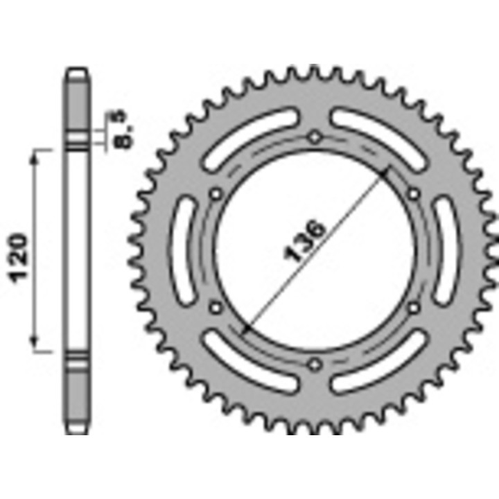 Couronne PBR acier standard - 520 859 37 C45 | Oxmoto