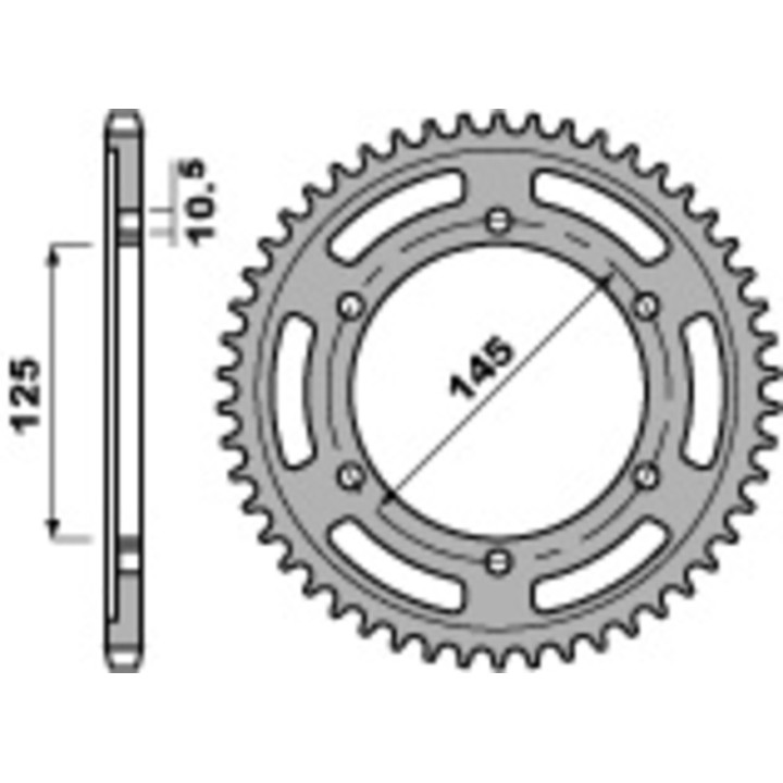 Couronne PBR acier standard - 525 869 44 C45 | Oxmoto