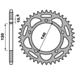 Couronne PBR acier standard - 520 4397 45 C45 | Oxmoto