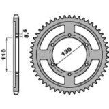 Couronne PBR Acier Standard - 428 4372 46 C45 | Oxmoto