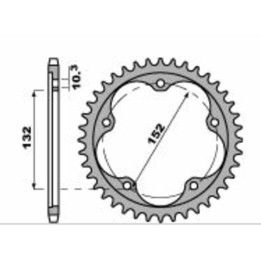 Couronne PBR alu renforcé - 520 4464 41 LD | Oxmoto