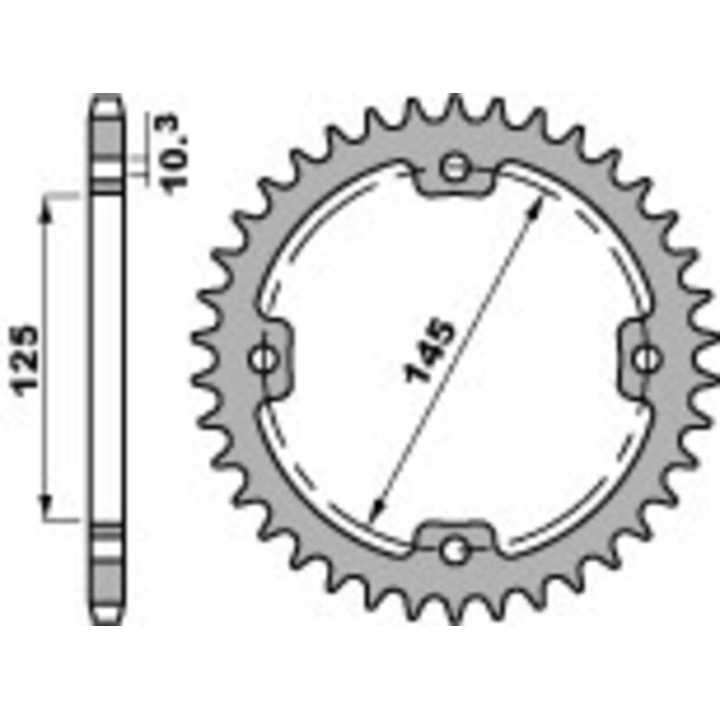 Couronne PBR acier standard - 520 4588 37 C45 | Oxmoto