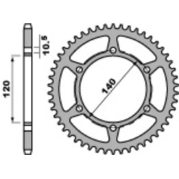 Couronne PBR acier standard - 520 475 48 C45 | Oxmoto