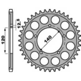 Couronne PBR acier standard - 530 4459 41 C45 | Oxmoto