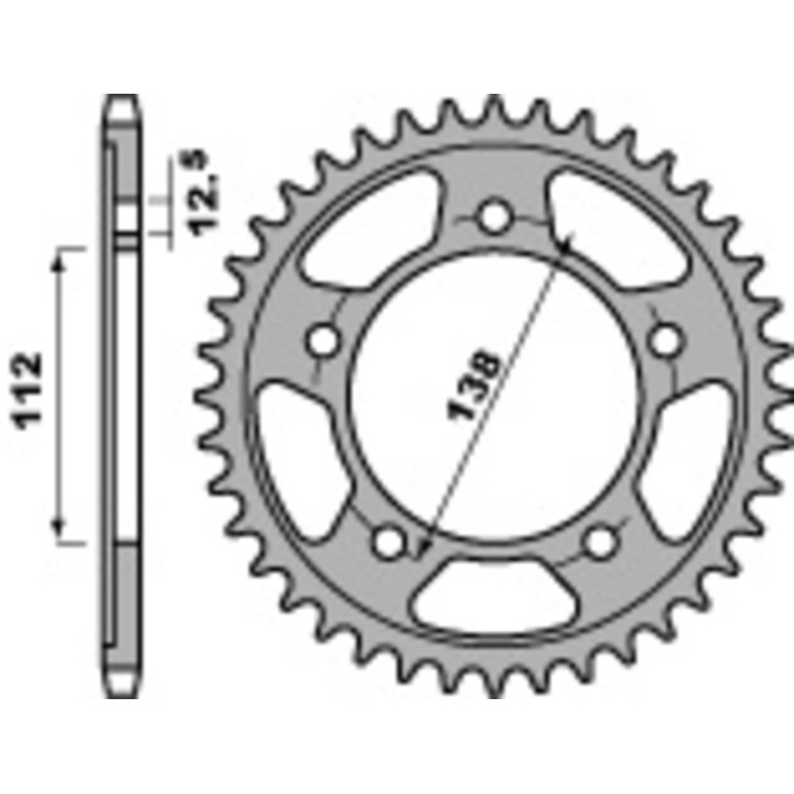 Couronne PBR acier standard - 530 408 39 C45 | Oxmoto