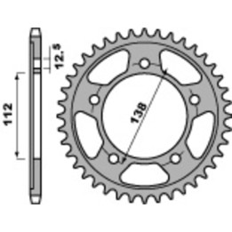 Couronne PBR acier standard - 530 408 40 C45 | Oxmoto