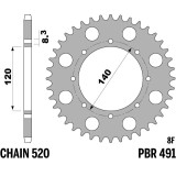Couronne PBR acier standard - 520 491 43 C45 | Oxmoto