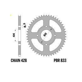 Couronne PBR Acier Standard - 428 833 44 F | Oxmoto