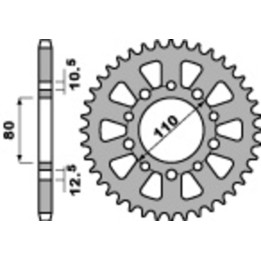 Couronne PBR acier standard - 530 334S 36 C45 | Oxmoto