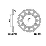 Couronne PBR acier standard - 520 899 49 C45 | Oxmoto