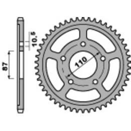 Couronne PBR acier standard - 530 824 43 C45 | Oxmoto