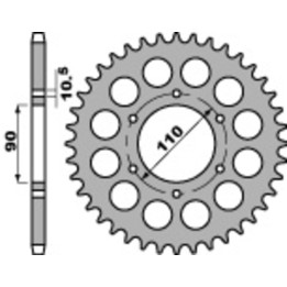 Couronne PBR acier standard - 530 850 33 C45 | Oxmoto