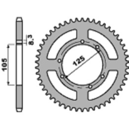 Couronne PBR alu standard - 428 4413 57 L | Oxmoto