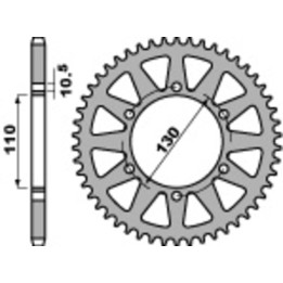 Couronne PBR acier standard - 520 504 43 C45 | Oxmoto