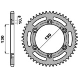 Couronne PBR acier standard - 520 236 38 C45 | Oxmoto
