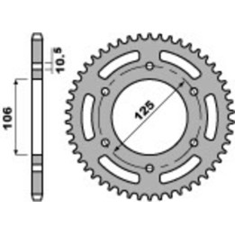 Couronne PBR alu renforcé - 520 4530 48 LD | Oxmoto