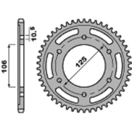 Couronne PBR alu renforcé - 520 4530 45 LD | Oxmoto