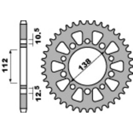 Couronne PBR alu renforcé - 520 4384 41 LD | Oxmoto