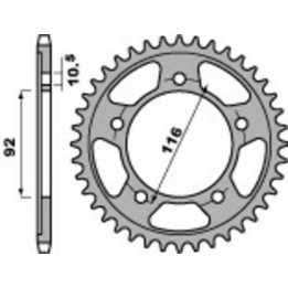 Couronne PBR acier standard - 530 4542 42 C45 | Oxmoto