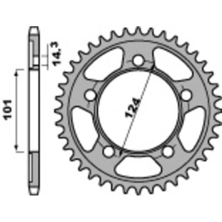 Couronne PBR acier standard - 525 4508 41 C45 | Oxmoto