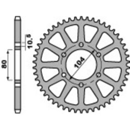 Couronne PBR alu renforcé - 520 478 41 LD | Oxmoto