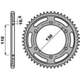 Couronne PBR acier standard - 530 241 38 C45 | Oxmoto