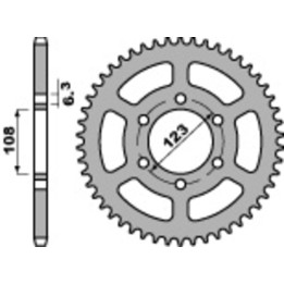 Couronne PBR Acier Standard - 420 4412 50 F | Oxmoto