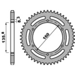 Couronne PBR acier standard - 520 3552 47 C45 | Oxmoto