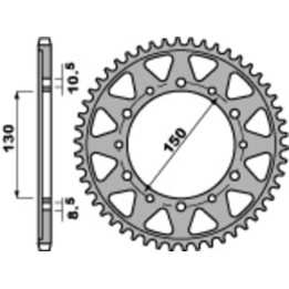 Couronne PBR acier standard - 530 860 40 C45 | Oxmoto