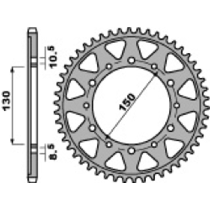 Couronne PBR acier standard - 530 860 41 C45 | Oxmoto